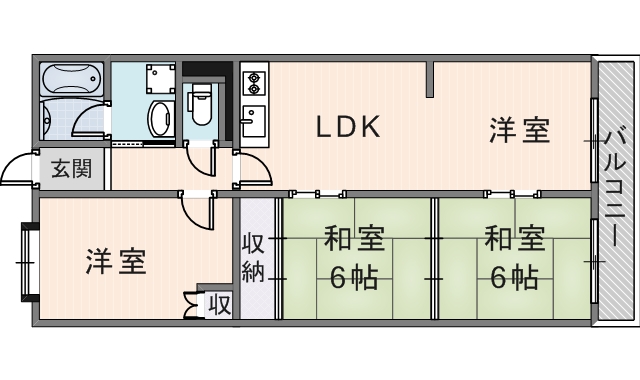 プレジデント東大阪4号棟 (302号)