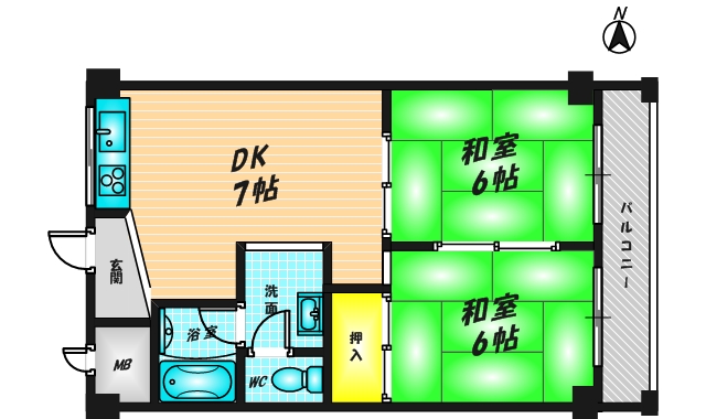 サンハイツ大和　（107号）